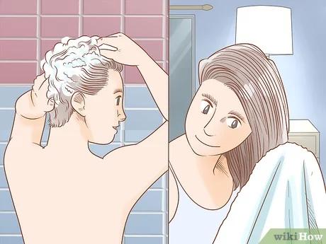 Step 1 اغسلي شعرك بالشامبو وجففيه بالمنشفة كالعادة.